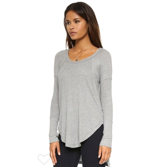 Free People Tops - Free People Drippy Yarn Gray Ventura Thermal